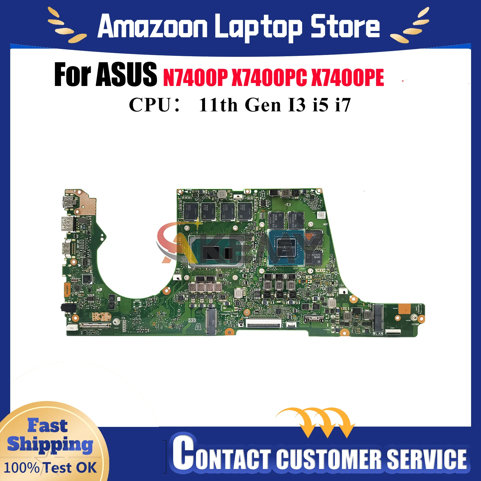 

X7400PC Материнская плата для ноутбука ASUS X7400PC K3500P X7400P K3400P X7400PE V3500P V3400P N7400P Материнская плата с 11-го поколения I3 i5 i7