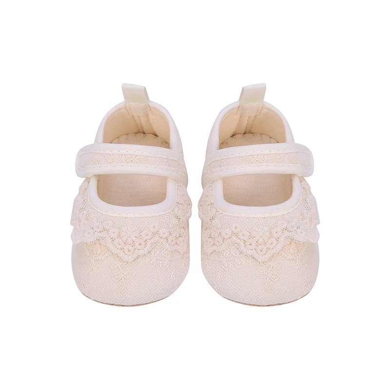 Baby Girls Shoes Infant Non-Slip Soft Soled Lace Bowknot Flats Toddler First Walker Spring Autumn Princess Shoes