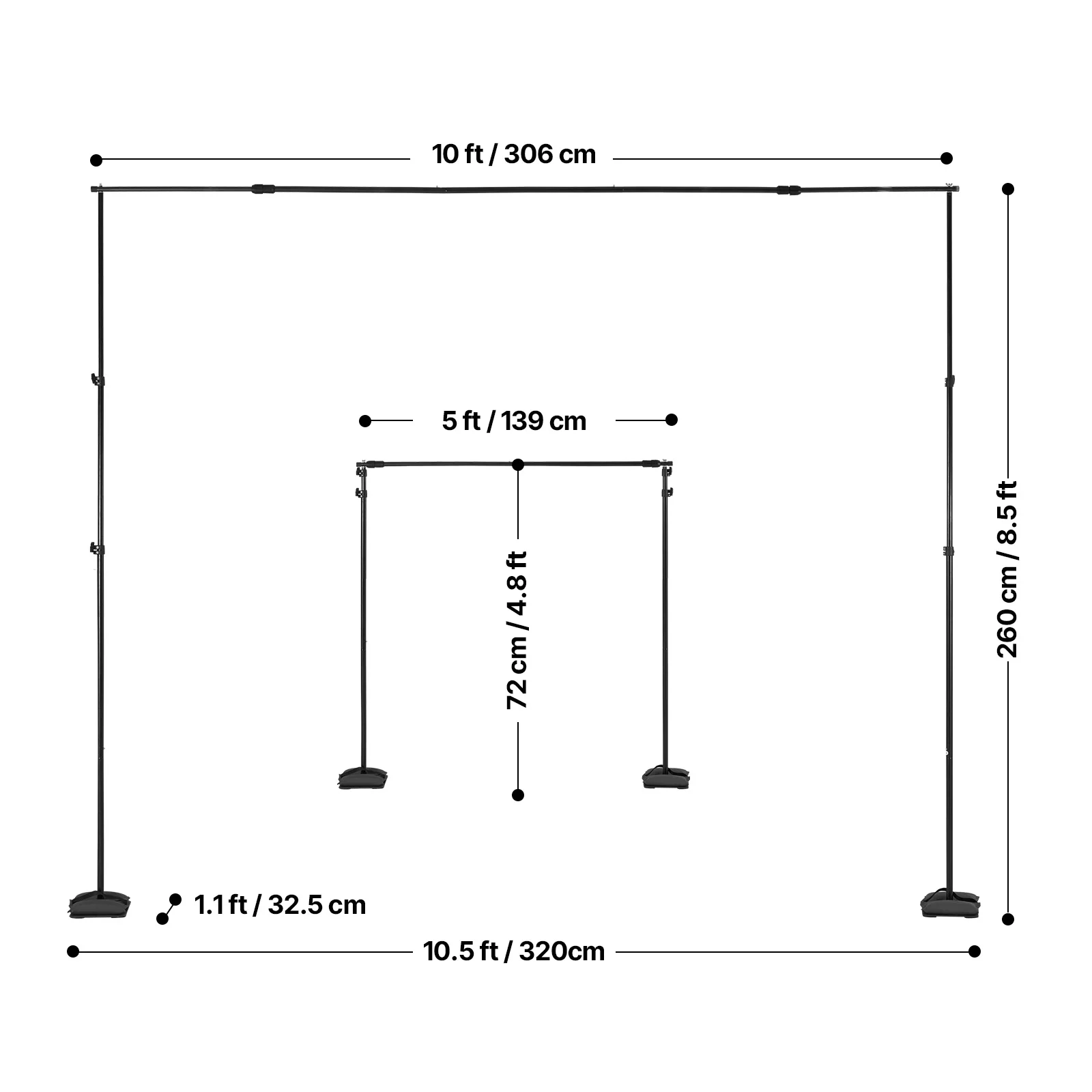 SucceBuy ฉากหลังปรับฉากหลังชุด Heavy Duty โปรเจคเตอร์หน้าจอสําหรับงานแต่งงาน Photo Video Studio Party