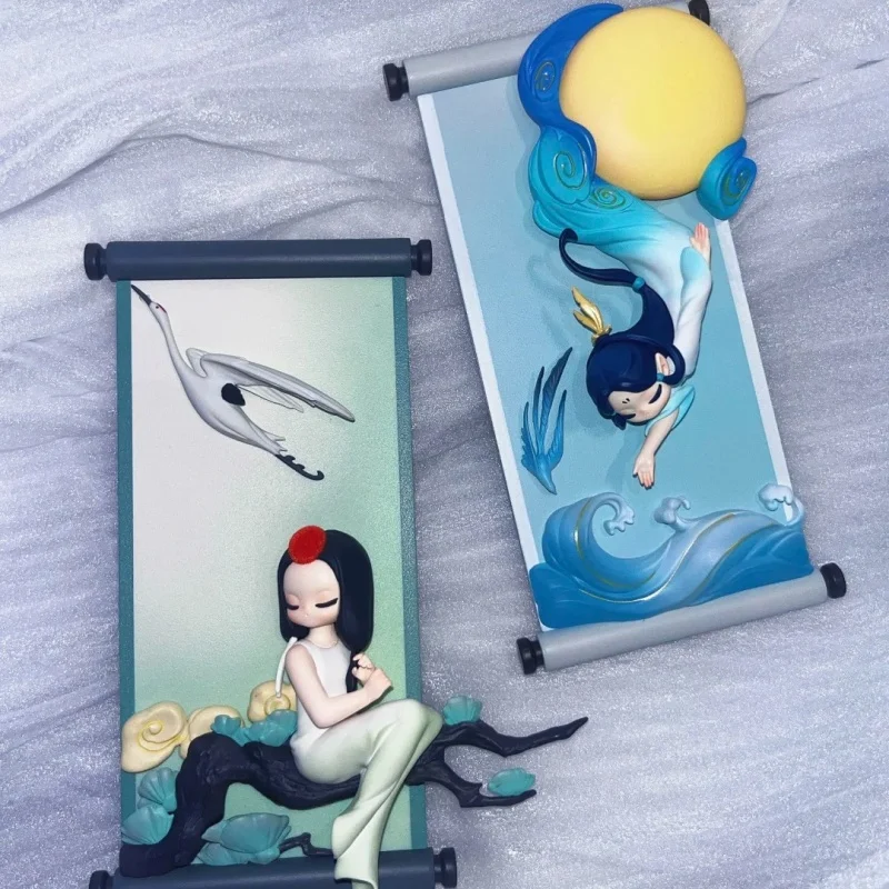 Sleep Chinese Scrolls Series Blind Box Kawaii Guess Bag Collection Mysterious Surprise Cute Model Toys Doll Ornament Xmas Gifts