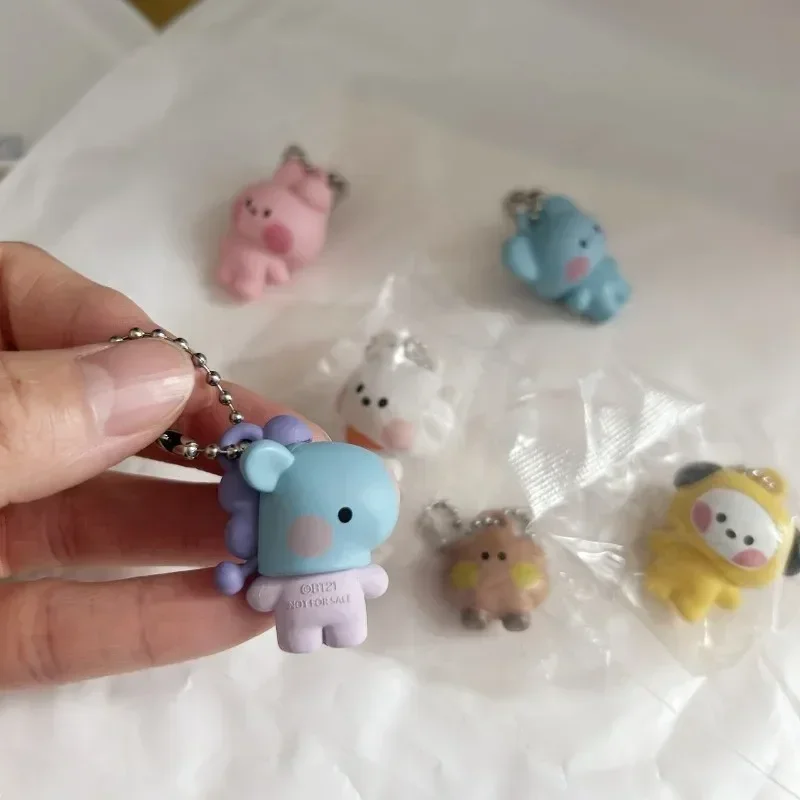 BT21 New Tata Cooky Chimmy Cartoon Vinyl Doll Pendant Jewelry Ornaments Rj Koya Girly Heart Cute Earphone Shell Decoration Gift