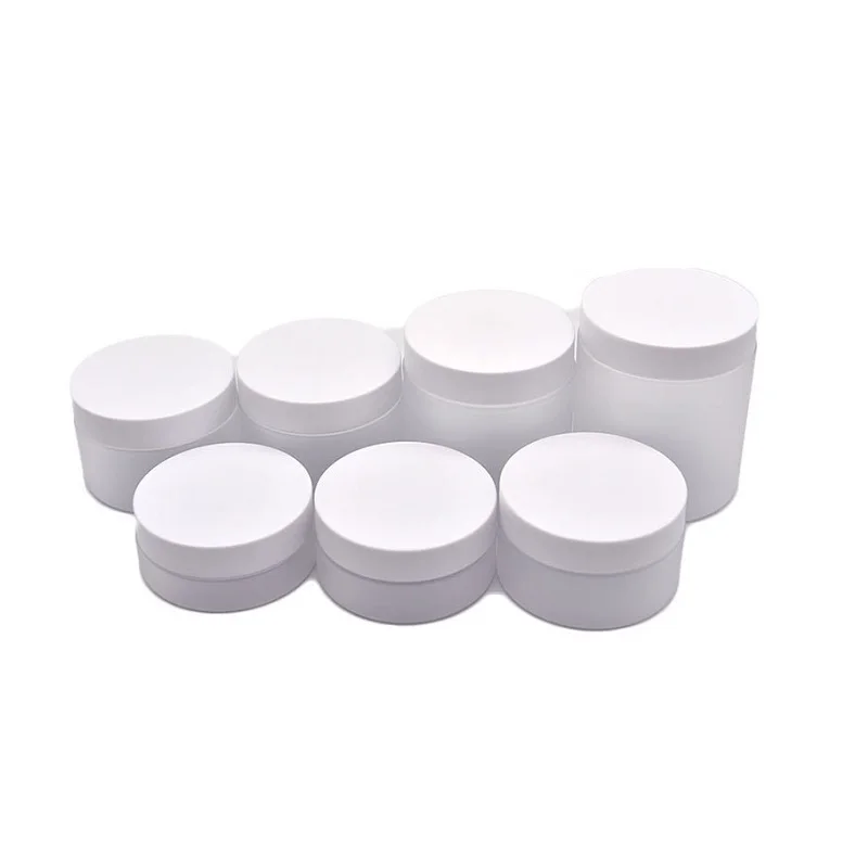 

24Pcs Wide Mouth Bottle Frosted Jar Packaging 50g 80g 100g 120g 150g 200g 250g White Frost Lid Portable Refillable Cosmetic Jars