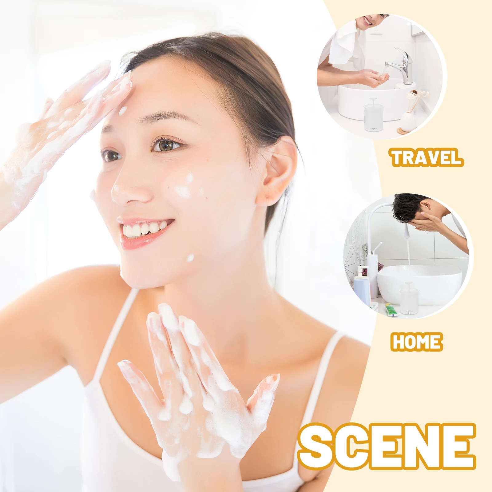 

2Pcs Facial Cleansing Foam Maker Portable Washing Bubble Foamer White Compact Travel Rich Foams Efficient