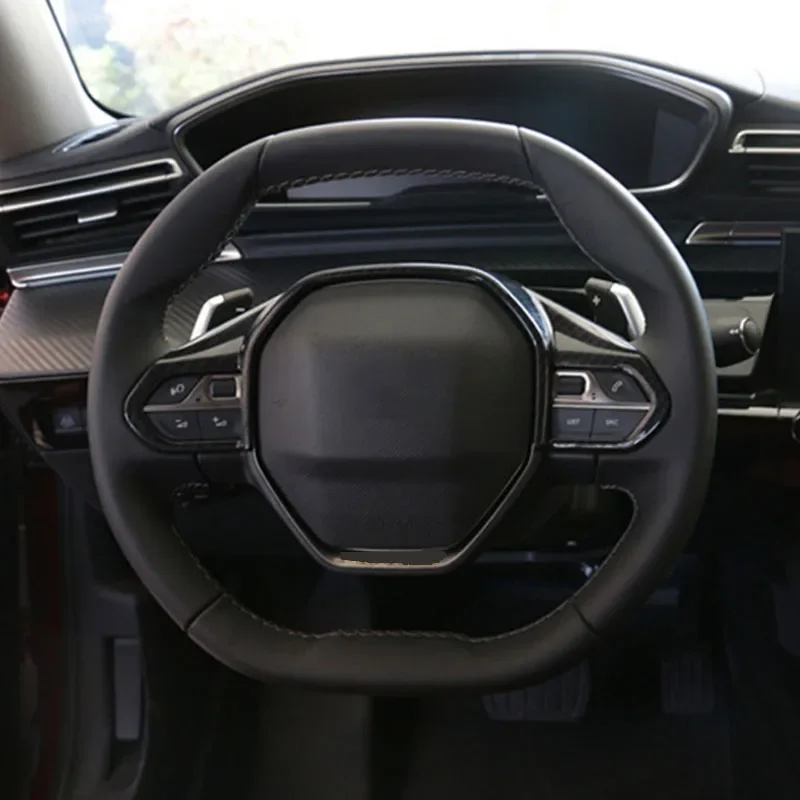 For Peugeot E-208 508 208 3008 GT 4008 5008 2016-2020 Car Steering Wheel Panel Cover Sequins Trim  Accessories