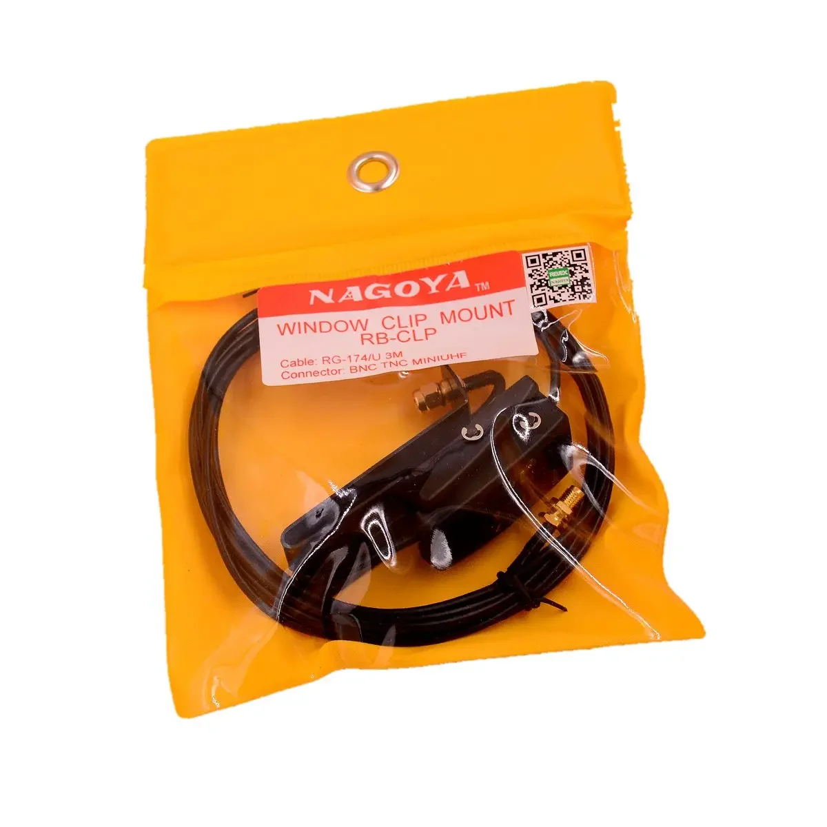 Nagoya RB-CLP Window Clip Mount with RG-174 3M Cable SMA-Female to Male/BNC-F  M for Car Mobile Ham Radio Antenna Extend Line