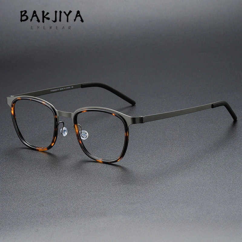 

Vintage Square Large Face Ultra-light Glasses Frame for Men 2025 Denmark Brand Designer Pure Titanium Screwless Eyeglasses Frame