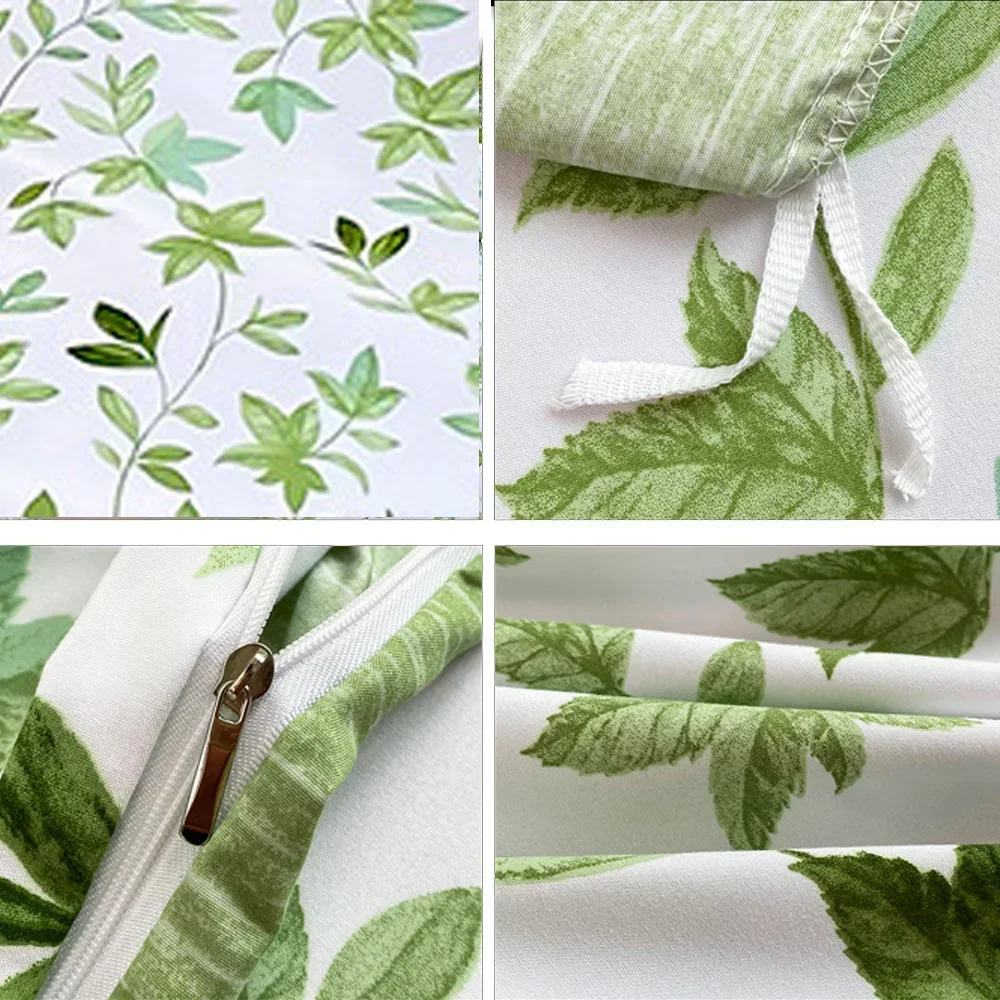 Set 2/3 pezzi copripiumino con stampa floreale verde con federa Set biancheria da letto trapuntata nordica copripiumino Queen/King letto matrimoniale