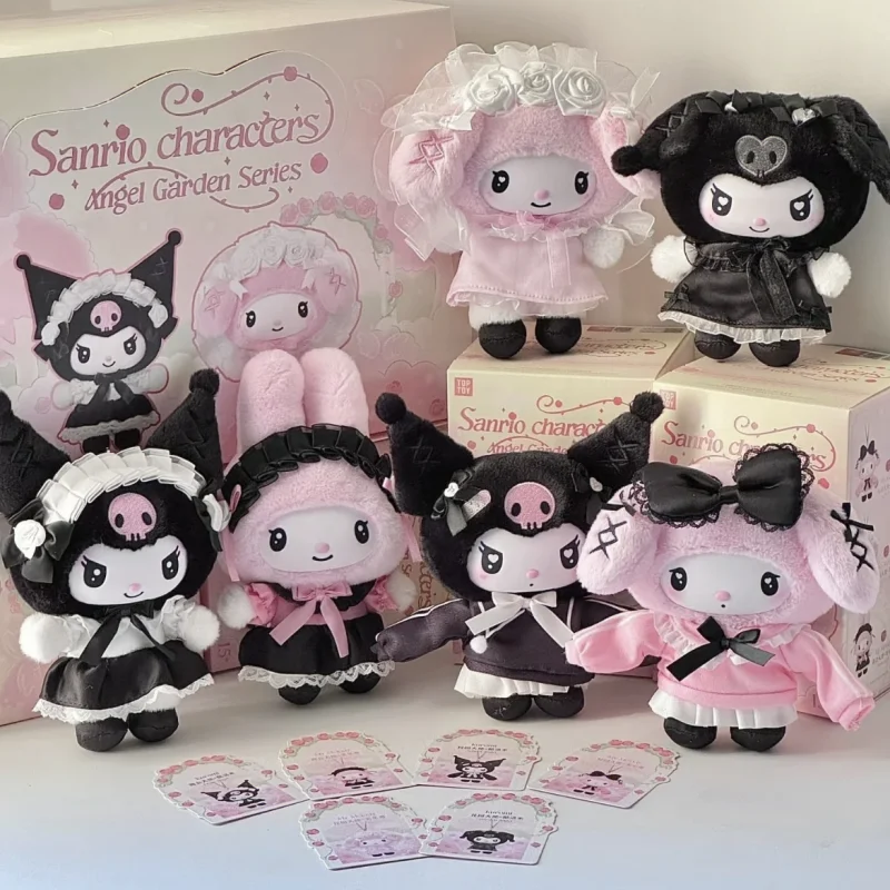

Kawaii оригинальный персонаж Sanrio Angel Garden Series слепая коробка Kuromi & Melody виниловые подвески кукла игрушка подарки на день Святого Валентина