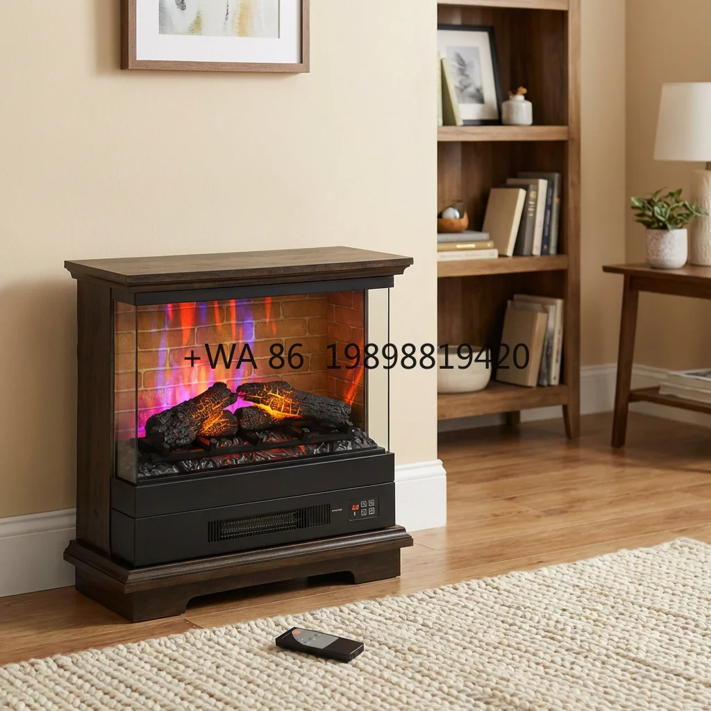 Elegant Wall Mounted Fireplace with LED Flame Effect Remote Timer Customizable for Modern Apartments