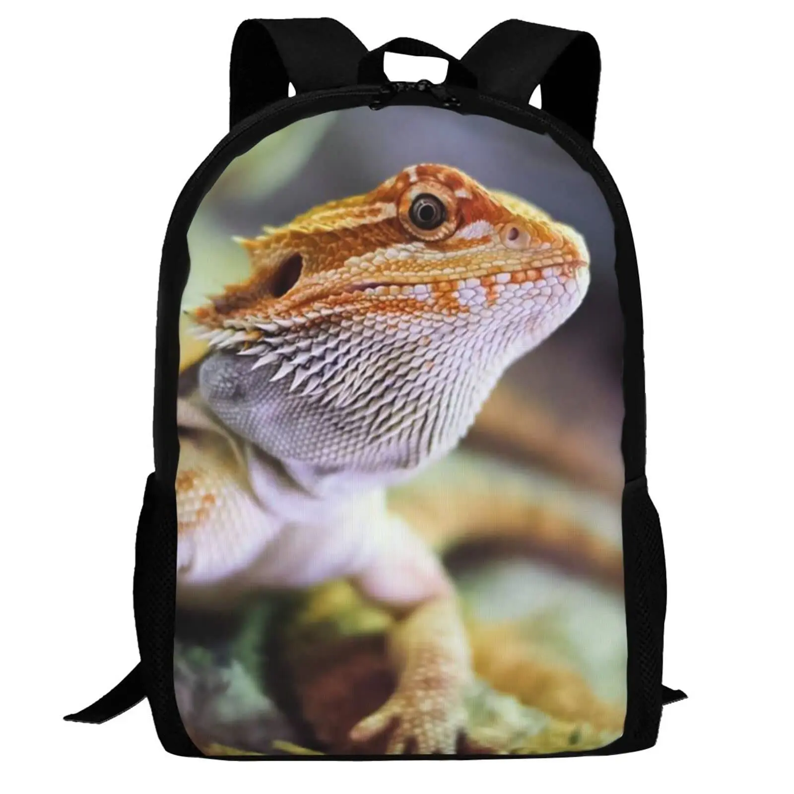 Sac à dos imprimé dragon barbu mignon pour enfants, cartable décontracté pour adolescents, sacs à main initiés, sacs d\'école pour garçons et filles