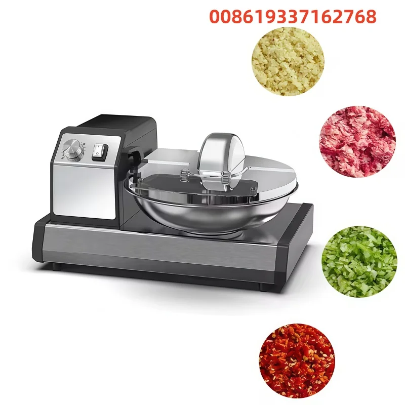 Fully Automatic Meat Bowl Cutter Machine Commercial Sausage Meat Chopper For Processing Meat Vegetables