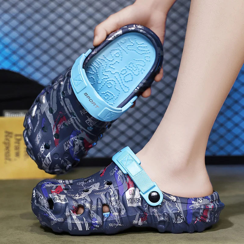 

Летние дышащие пляжные сандалии с закрытым носком, большие размеры, легкие, с мягкой подошвой, для улицы, повседневные, шлепанцы