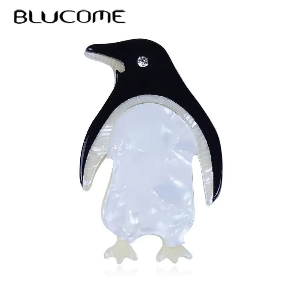BLUCOMEBlucome Penguin Arcylic Handmade Brooch Safety Kids Pins Cute Kawaii Animal Fashion Small Brooch Jewelry Christmas Gift