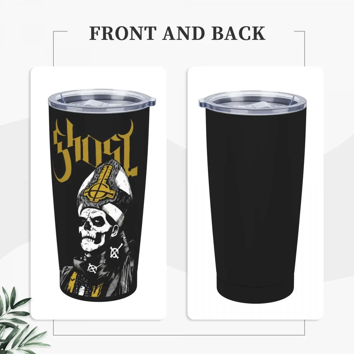 Stainless Steel Tumbler G-Ghost Rock Music Coffee Mug Zombie Leakproof Cold and Hot Mugs Cup Travelist Custom DIY Water Bottle