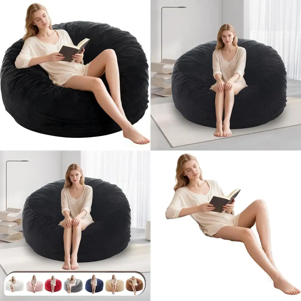 

Мягкие кресла-мешки для взрослых с моющимся чехлом для гостиной и спальни, черные