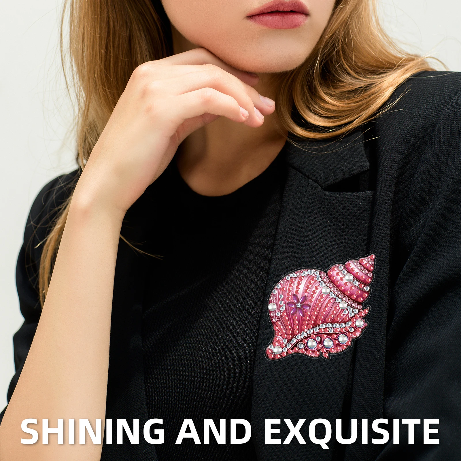 4PCS DIY 5D DIY Rhinestones Lapel Pins Special Shaped Diamond Art Brooch DIY Diamond Art Jewelry Crafts for Clothing Bags Decors