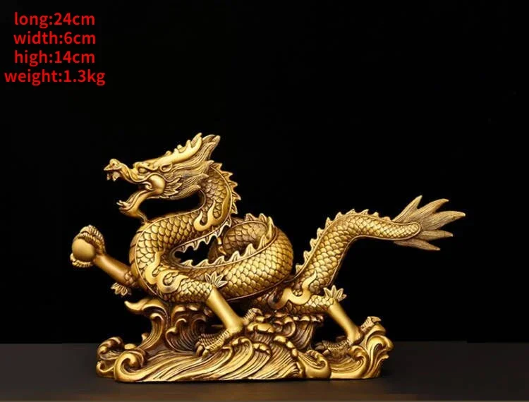 Imagem -06 - Feng Shui Pure Copper Dragon Ornamentos Lucky Wealth Figurine Enfeites Presente para Casa Escritório Desktop Decoração Artesanato