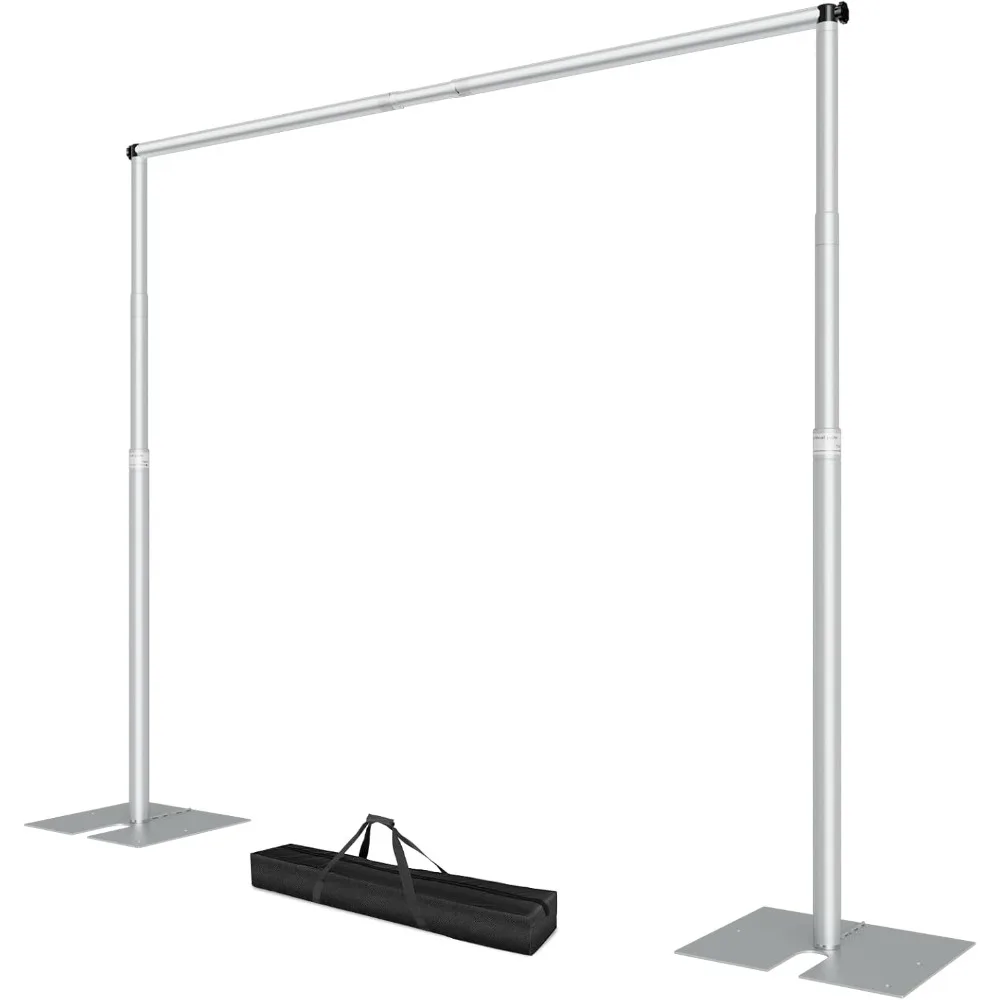 US Shipping Heavy Duty 10x10Ft Backdrop Stand Adjustable Pipe and Drape Kit with Steel Base Photo Background Frame for Events