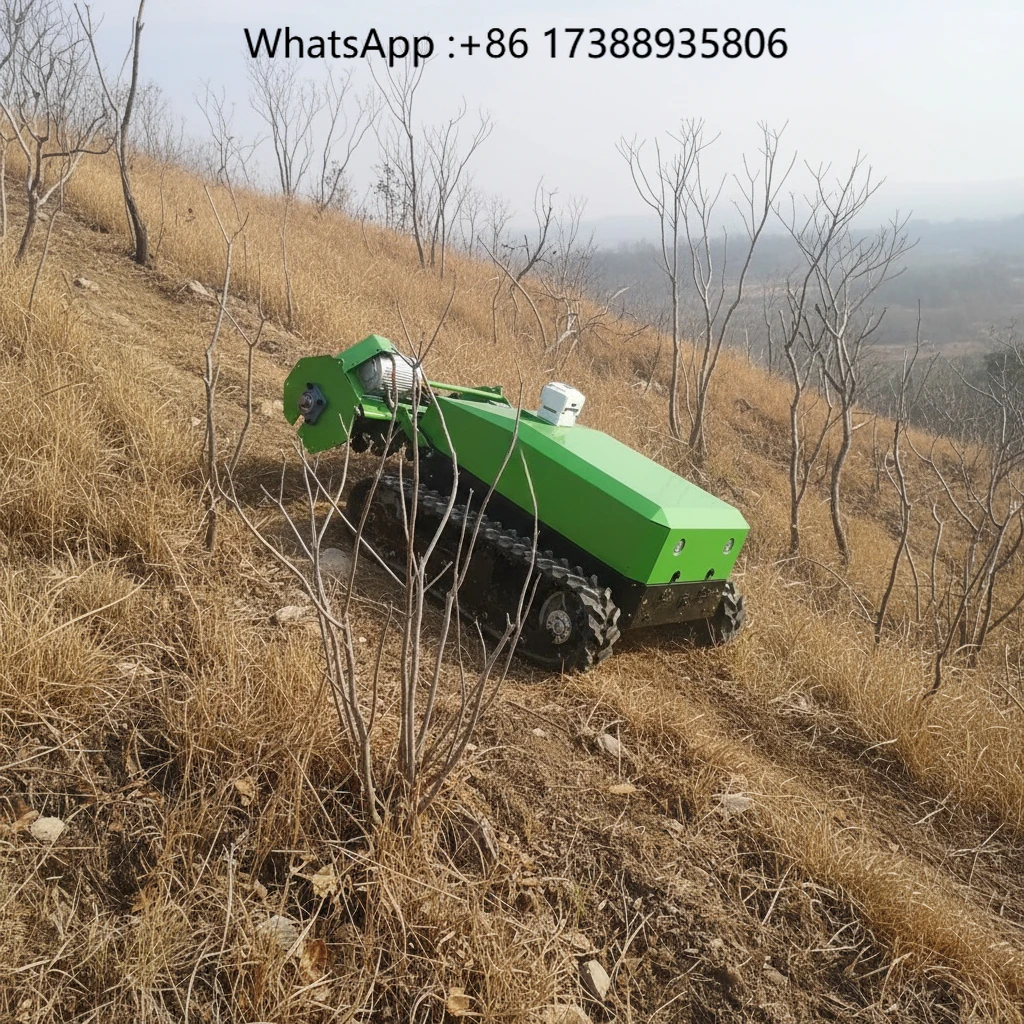 High Efficiency Industrial Grade Cordless Battery Skid Steer Remote Control Forestry Rc Mulcher Machine