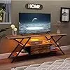 Corner Fireplace TV Entertainment Center with Open Storage Shelves TV up to 55 Inch Americano/Black Electric Fireplace Insert