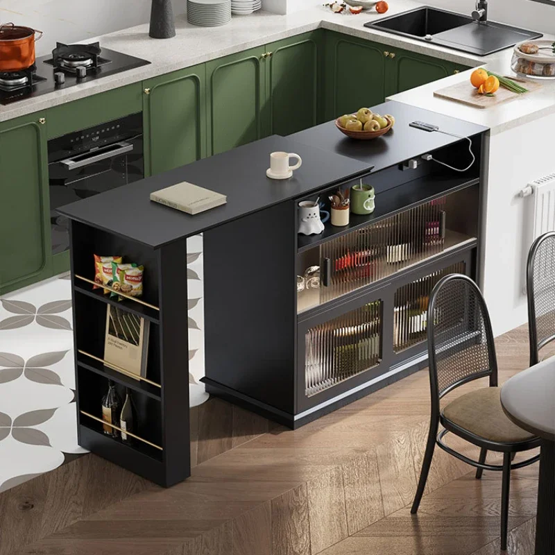 

Side cabinet bar integrated table removable open kitchen small apartment restaurant partition meal