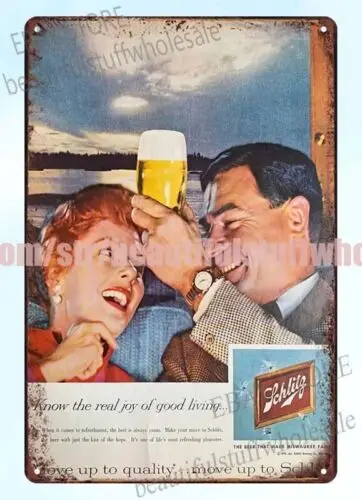 art prints 1934 Schlitz Beer Bar garage bar decor metal tin sign