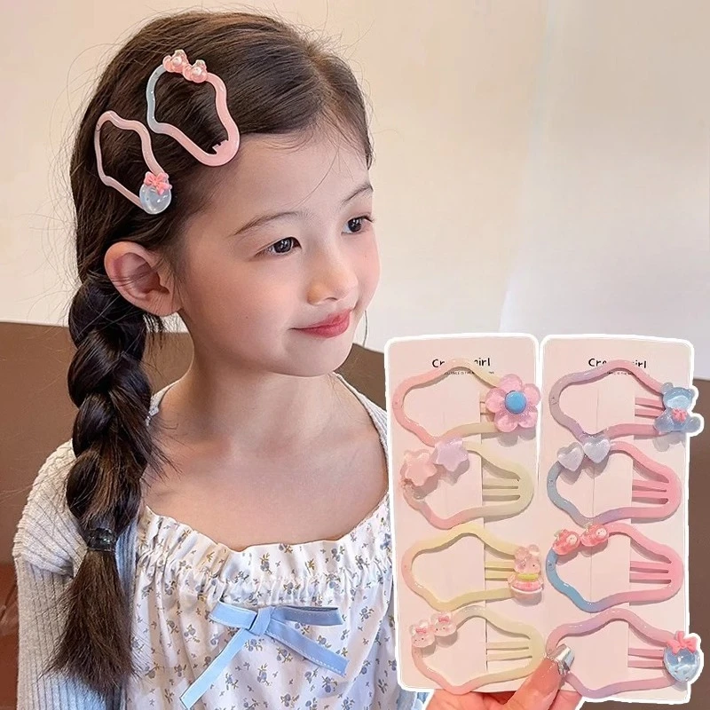 

4pcs Gradient Color Clouds BB Clips Sweet Cute Hair Side Clips Bangs Fringe Hairdressing Clip Cute Cartoon Style Parting Hairpin