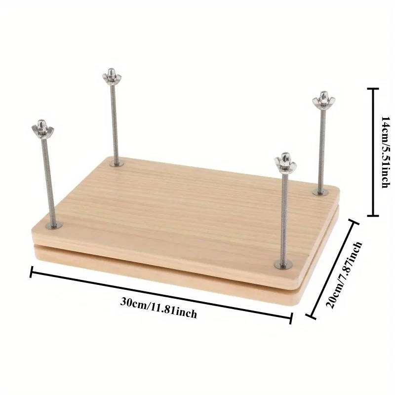 For Stapling Greeting Card Labels Solid Wood Bookbinder Kitchen 1set Wooden Book Press Bookbinding Tools Desktop Flatbed Press
