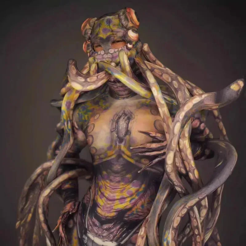 Tentacolo Terribile Polpo Mostro Costume Cosplay Donna Uomo Spaventoso Halloween Party Tuta Adulto Giochi di ruolo Tuta da ballo