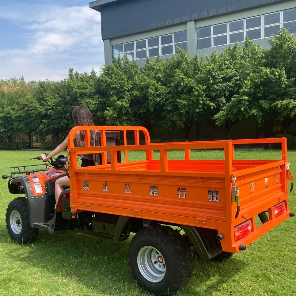 300CC boerderij ATV met aanhangwagen 4WD waterkoeling 4-wielers quad met lade