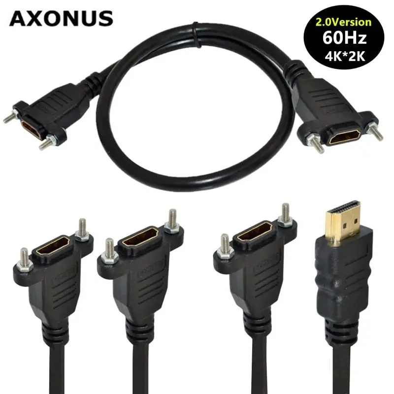 HDMI Compatible Male To Female 4K * 24 High-Definition Cable Extension Cable With Screw Hole Panel Cable 2.0 Version 60HZ