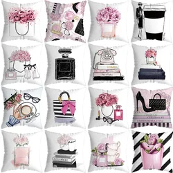 European Style Colorful Pillowcase Popular Perfume Bottle Pillow Case Sofa Car Cushion Cover Pillow Outdoor Cushion Case 45x45cm