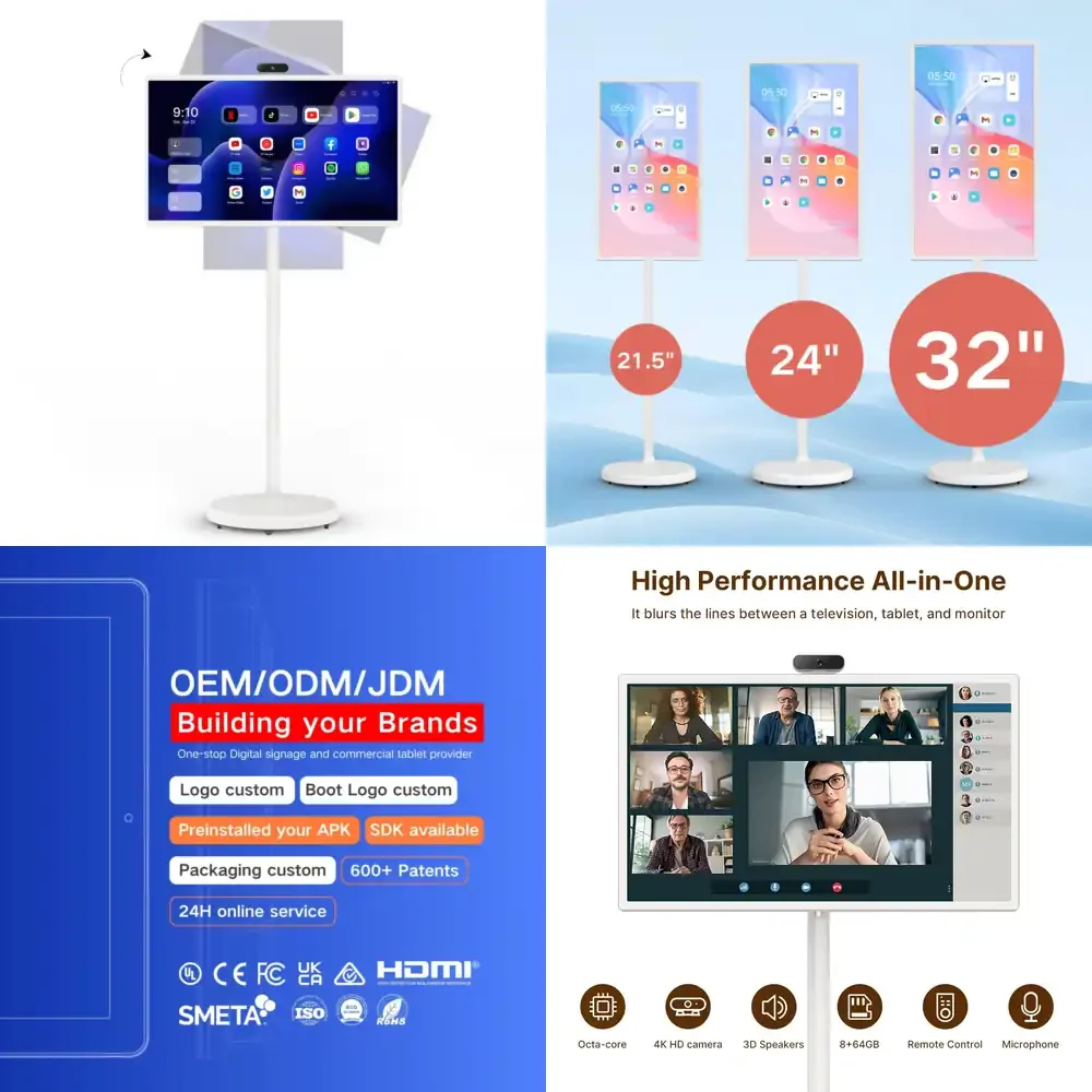 

Large 24 Inch 32 Inch Incell Touch Screen Digital Signage for Android 14 Smart TV Display with USB WiFi Rotation Function for