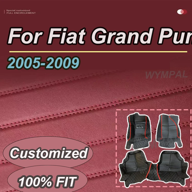 

LUXURY Car Floor Mats For Fiat Grand Punto Project 199 2005~2009 3door Tapetes Para Carro Alfombrillas Coche Car Accessories