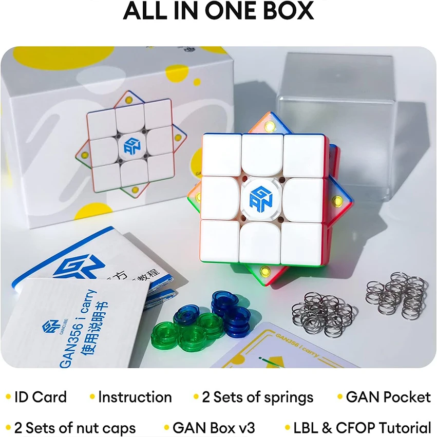 Gan-Cubo Mágico Magnético, Velocidade Inteligente Puzzle, Quebra-cabeças, Brinquedos Educativos, 356 ICarry, Ímãs 3x3x3, 3x3