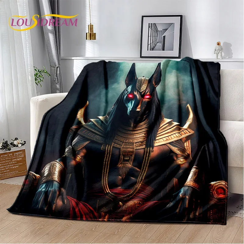 2025 Ancient Egypt Death Anubis Pharaoh Horus Mythology Soft Blanket,Soft Throw Blanket for Home Bedroom Bed Sofa Cover Child