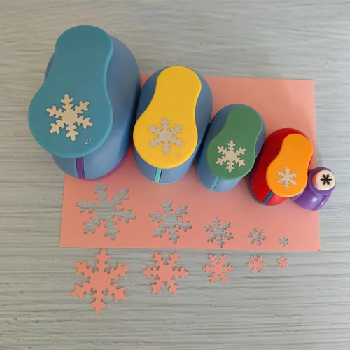 5 tamaños 3 ""2"" 1,5 ""1"" 5/8 ""floco de nieve juego de perforadores para manualidades cortador de papel perforadores para álbum de recortes de flores perforadora de papel perforadora de agujeros EVA