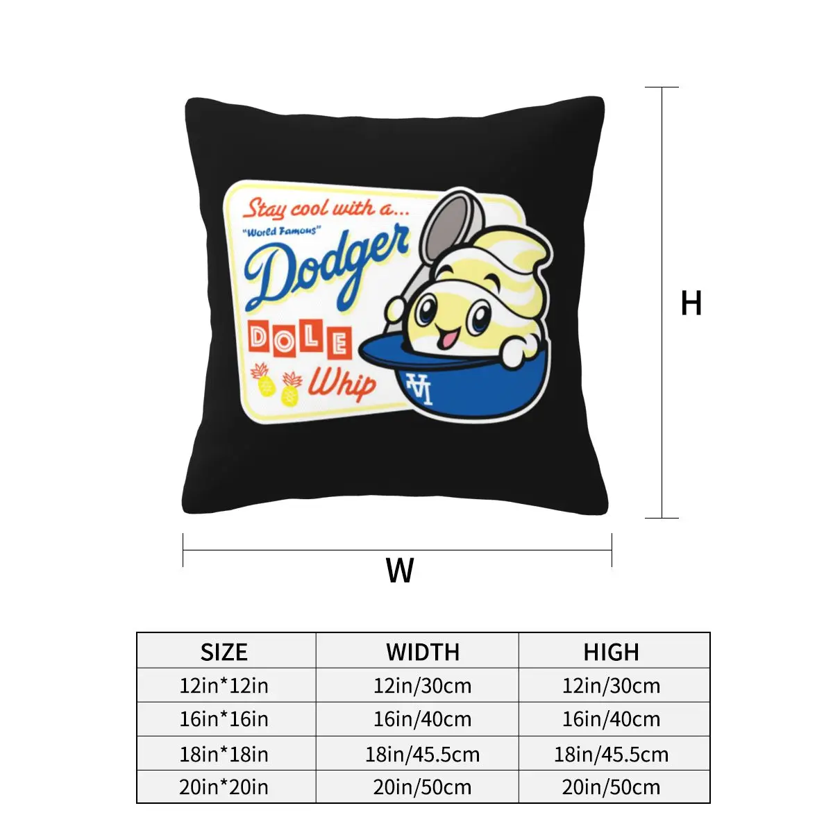 World Famous Dodger Dole Whip Square Pillowcase Pillow Cover Cushion Decor Comfort Throw Pillow for Home Living Room