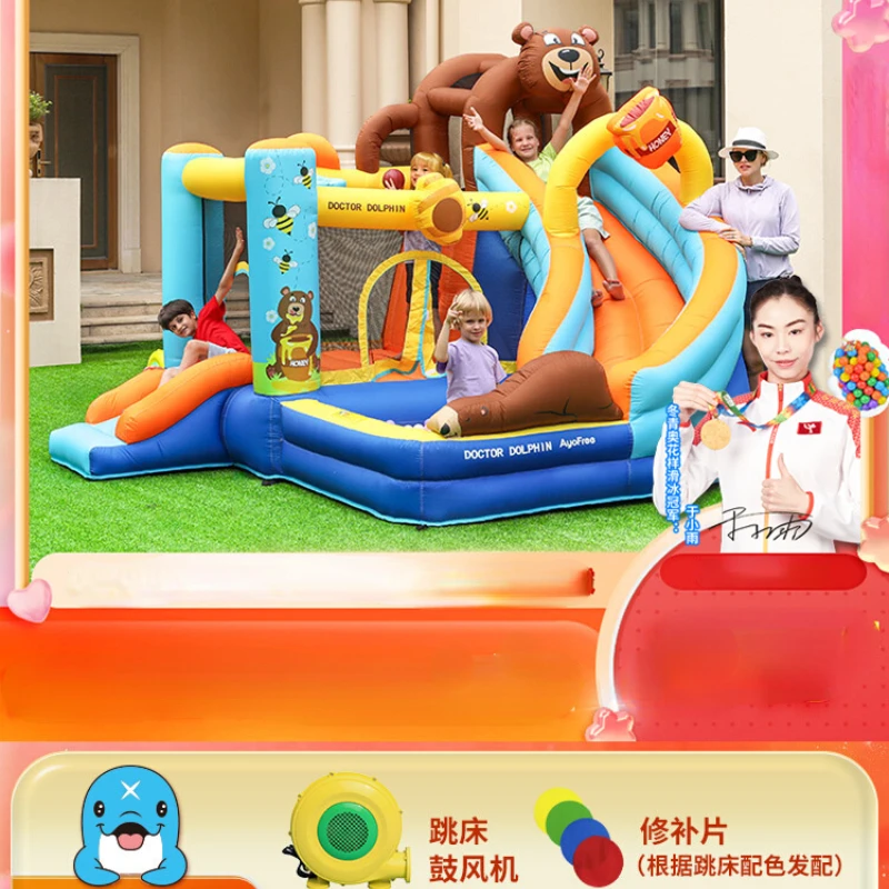 

Bear Inflatable Castle Indoor and Outdoor Small Trampoline Slide Trampoline Inflatable Castle Paradise