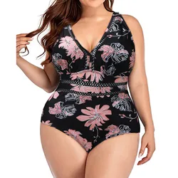 sexy​ one piece swimsuit 2023  Floral Swimsuit women One piece plus size swimwear women traje de baño para gorditas