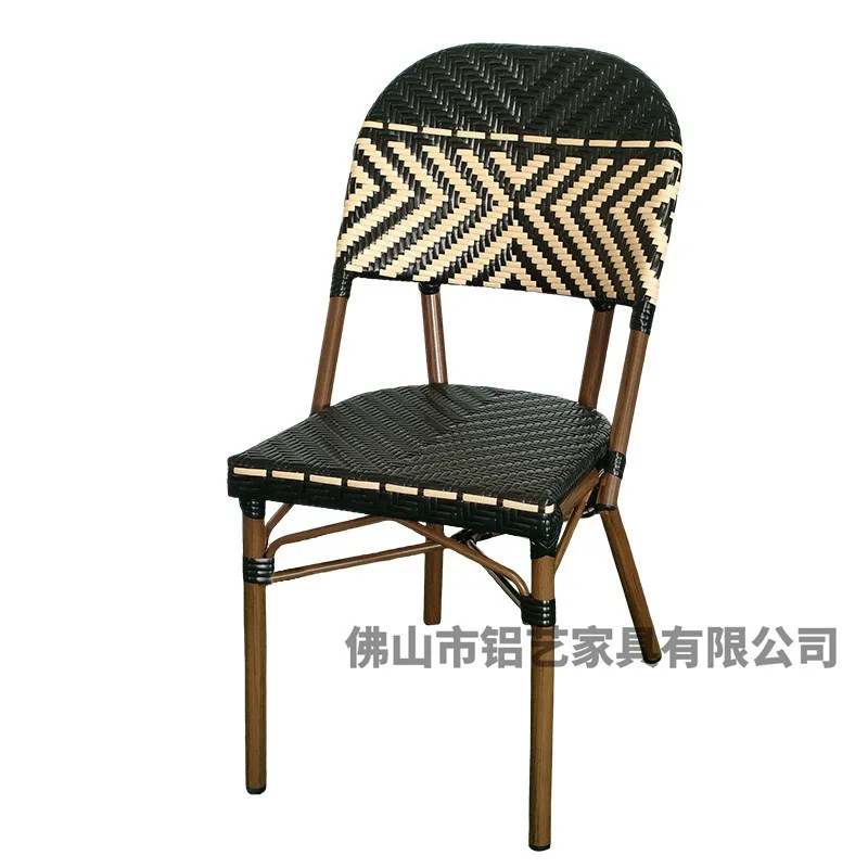 

Cafe commercial street outdoor courtyard rattan chair, manufacturer wholesale outdoor rattan chair milk tea shop courtyard