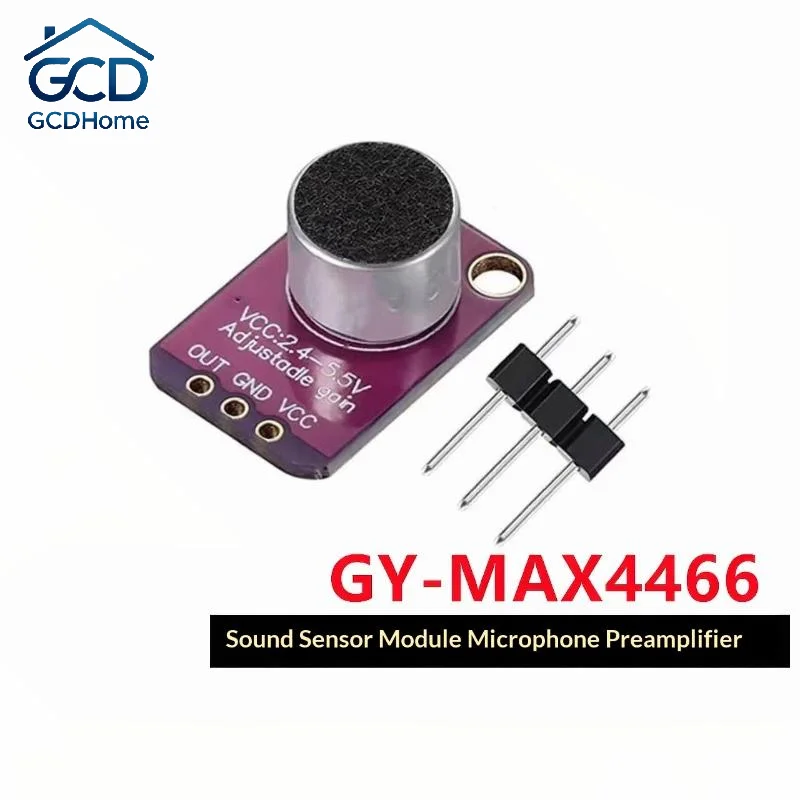 GY-MAX4466 Sound Sensor Module Microphone Preamplifier Adjustable Gain Audio Detector Board For DIY Projects