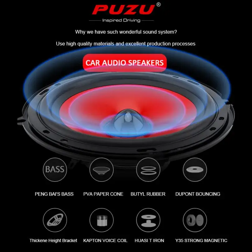 2pcs 4 Inch 6.5 Inch 70W Car Speaker Set Full Range Frequency Heavy Loudspeaker Mid-bass Ultra-thin Modified Car Audio  Speakers