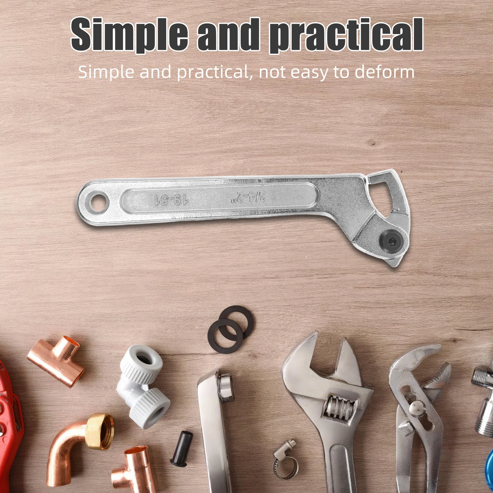 

2pcs Water Meter Adjustment Tool Hook Nut Spanner For Cover Removal Universal Fit Alloy Steel Wrench Portable Maintenance Hand