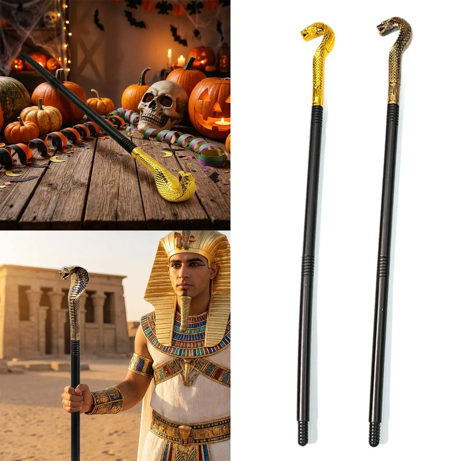 

Halloween Costume Walking Cane Egyptian Staff Scepter Costume Accessory for Party Supplies