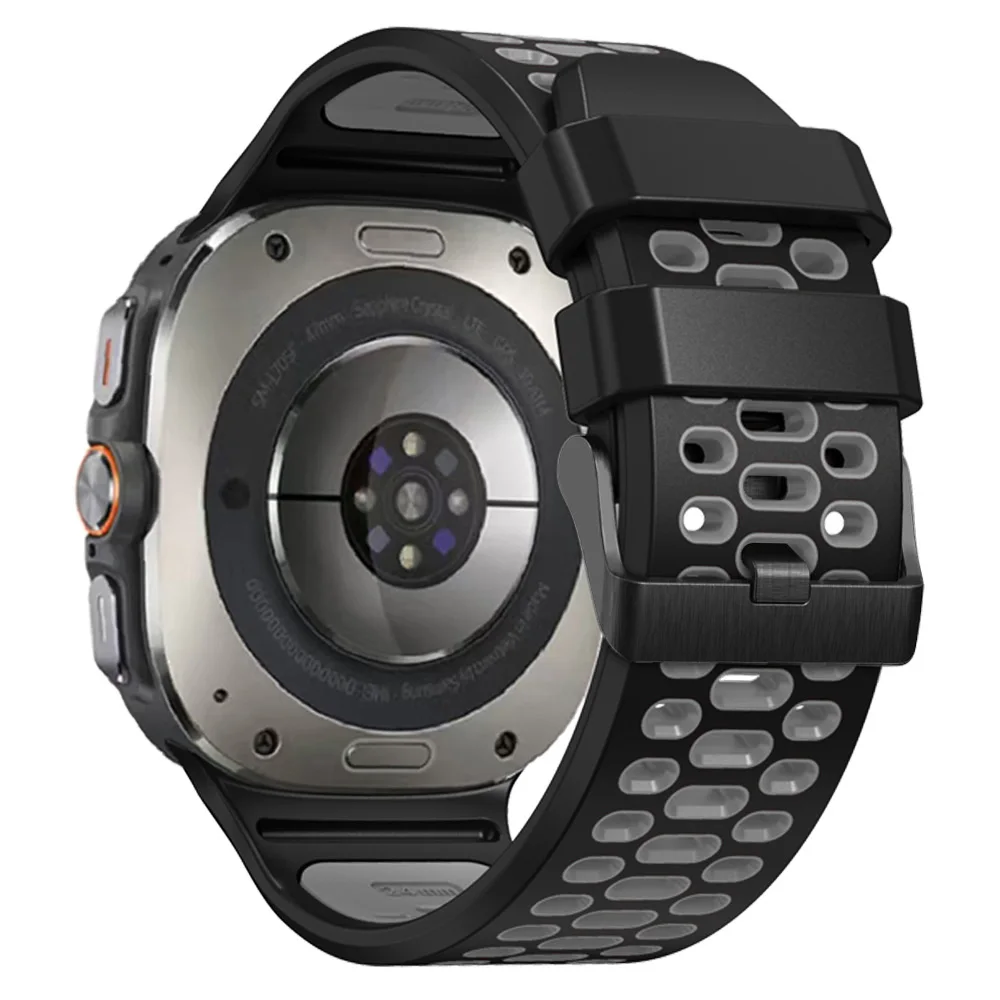 Bracelet de sport en Silicone bicolore pour Samsung Galaxy Watch, Bracelet Ultra respirant pour Galaxy Watch Ultra (47mm)