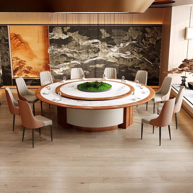 

Hotel Box Electric Revolving Table Restaurant Hotel Banquet Hall Rock Slate Large Round Table Villa Private Club Round Table