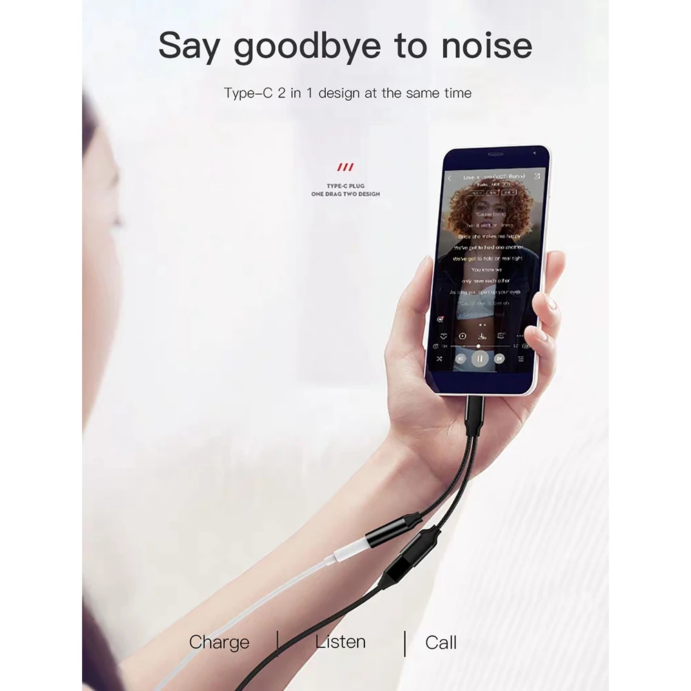 اكتب C إلى ، 1 شحن محول الصوت ، 2 في USB C Splitter ، سماعة رأس AUX كابل صوت للهاتف الذكي