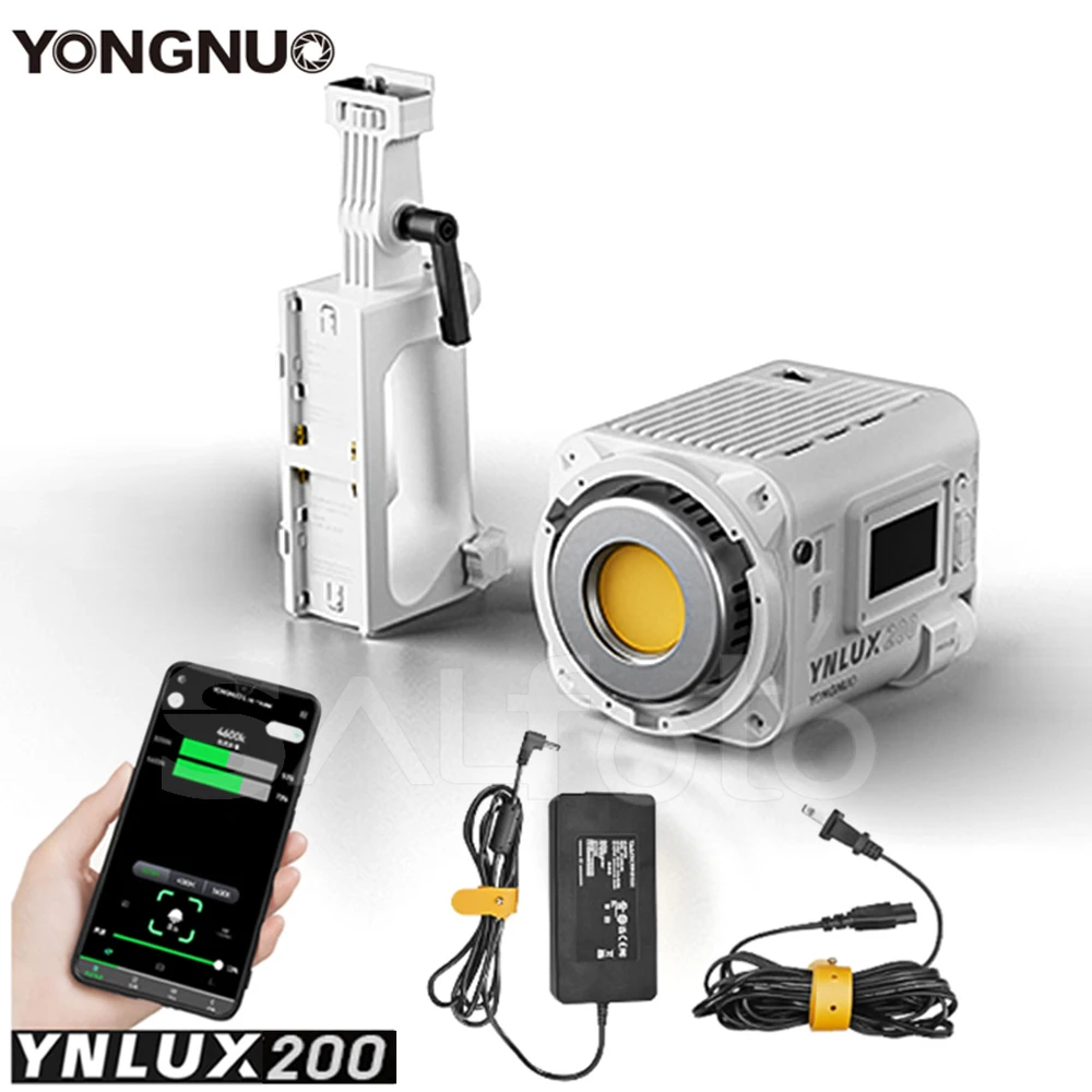 

Yongnuo YNLUX200 200W 5600K/2700-6500K 2.4G Wireless Handheld Led Video Light COB Lamp Creative Live Photography Fill Lighting