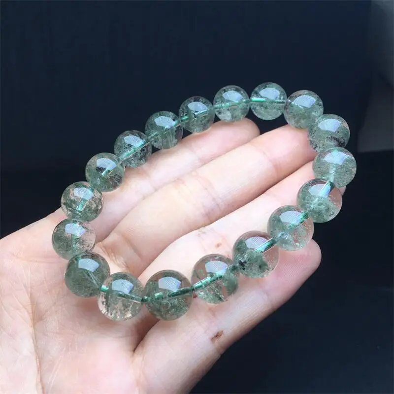 12MM Natural Green Garden Quartz Bracelet Colorful Gemstone Bead Strings Fashion Beautifully Jewelry For Men And Women 1PCS